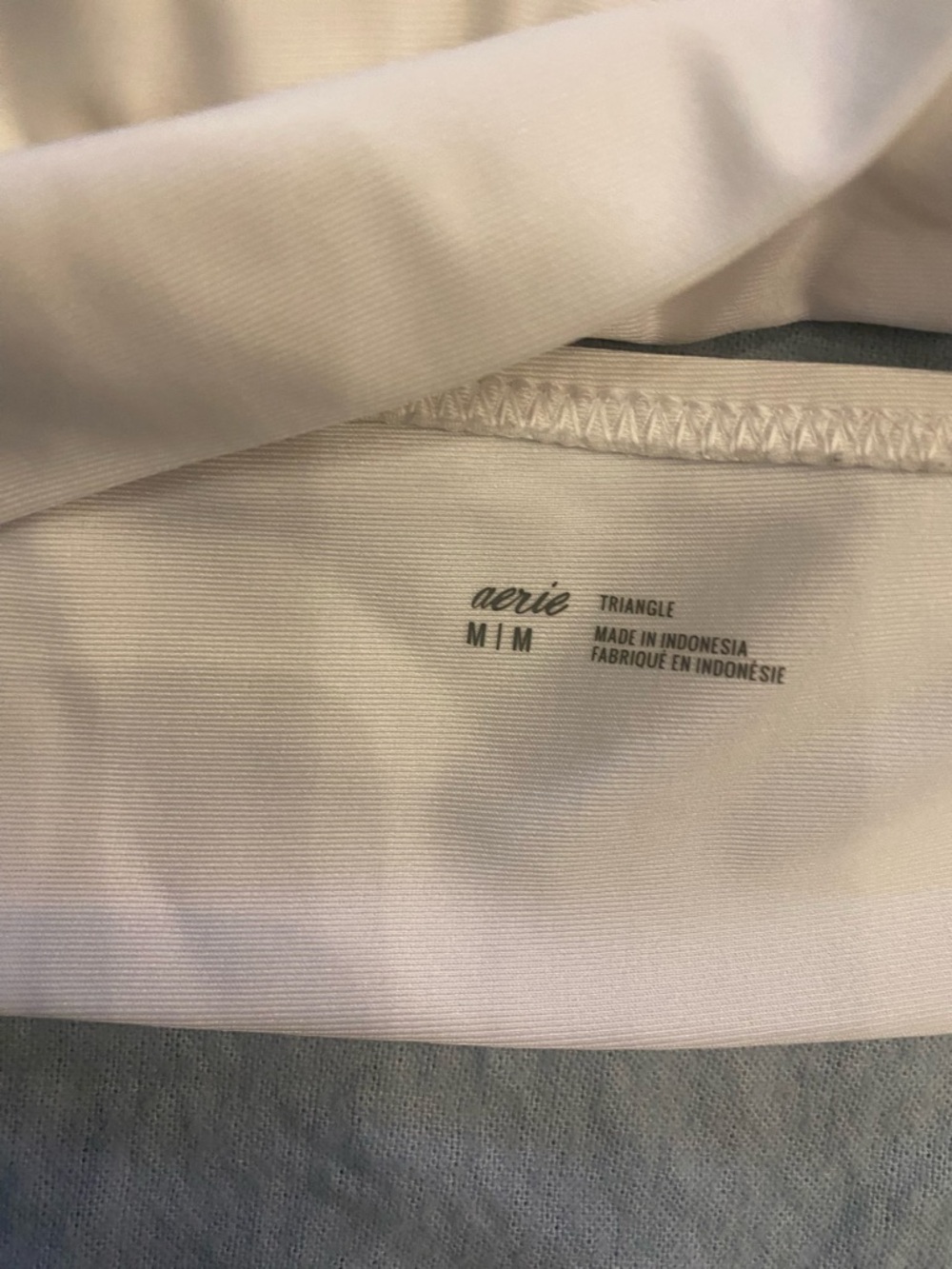 Aerie White Ruffle Longline Bikini Top Medium - Picture 3 of 3